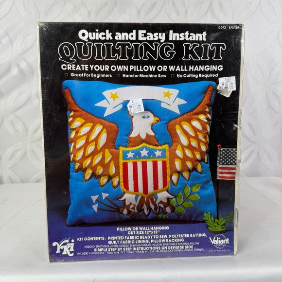 Quick & Easy Instant Quilting Kit USA Eagle Pillow Wall Hanging Valiant 6512 - Picture 10 of 10